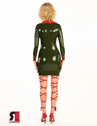 Damen Latex knielanges Kleid